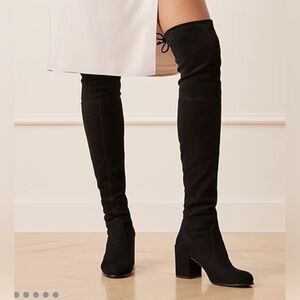 Stuart Weitzman Black Over-the-Knee Heeled Boots